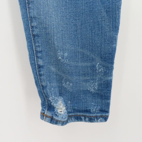 Madewell Women 32 9in High Rise Skinny Jeans Whiskered Distressed Denim Pockets - Picture 6 of 15